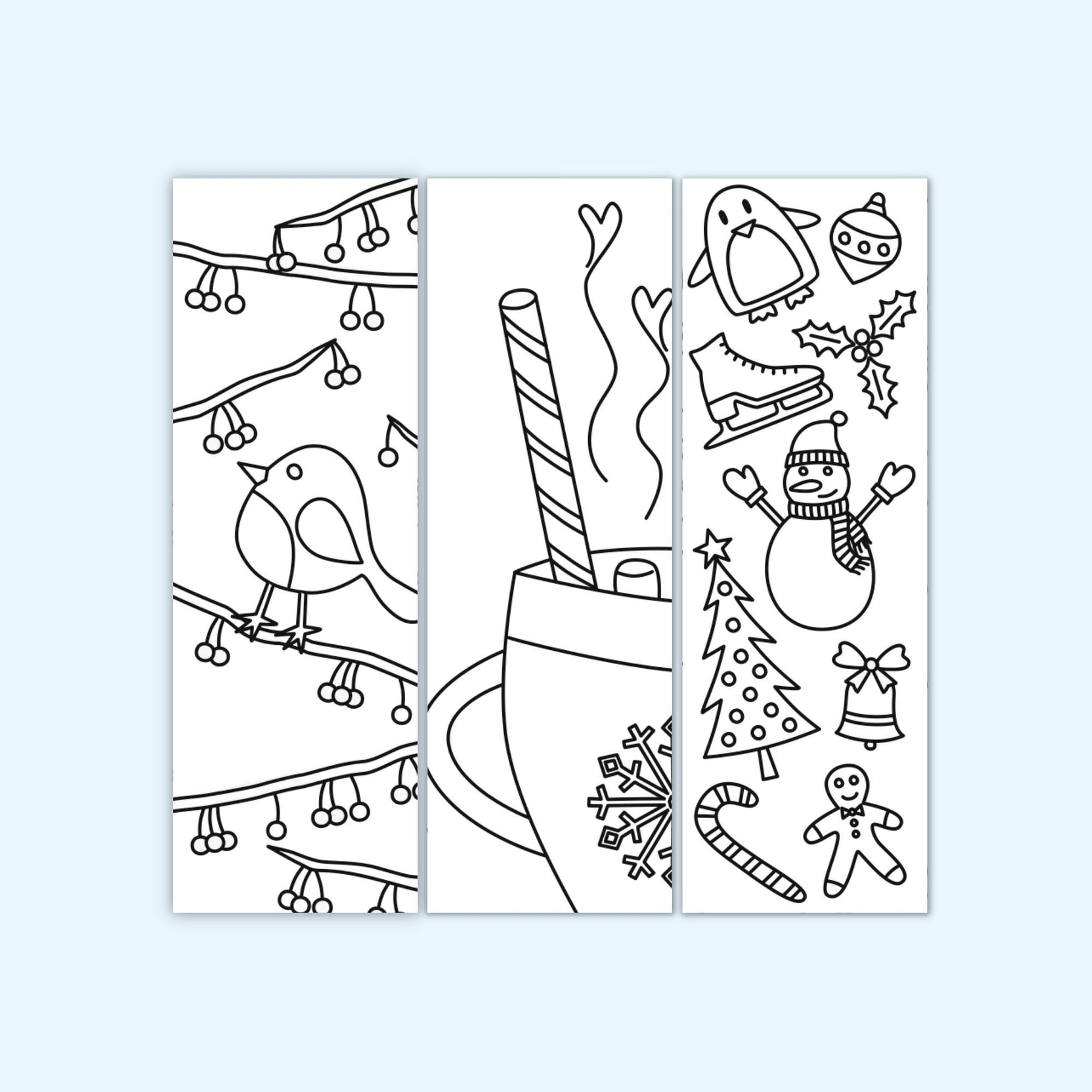 Winter Coloring Bookmarks (Set of 6) Printables by The CraftatHome