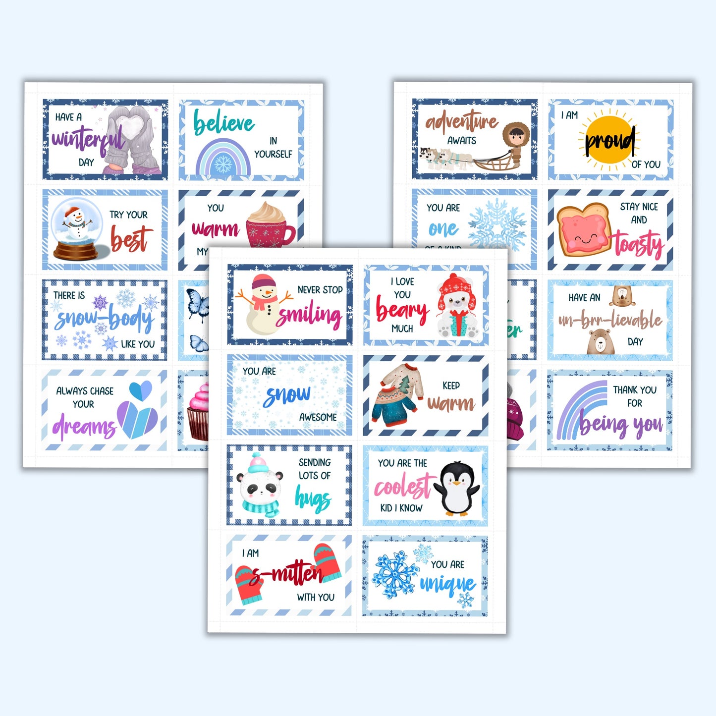 Winter Lunchbox Notes (Set of 24)